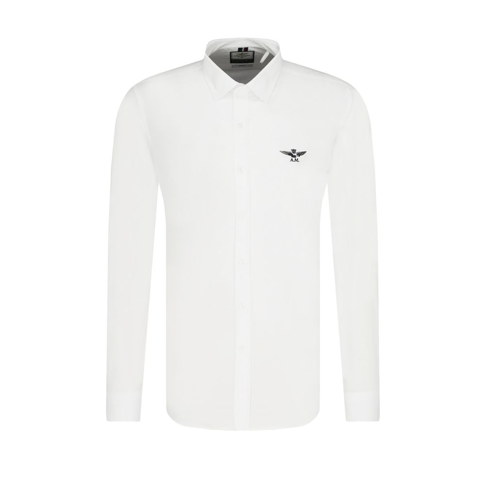 Aeronautica Militare White Cotton Men Shirt by Aeronautica Militare