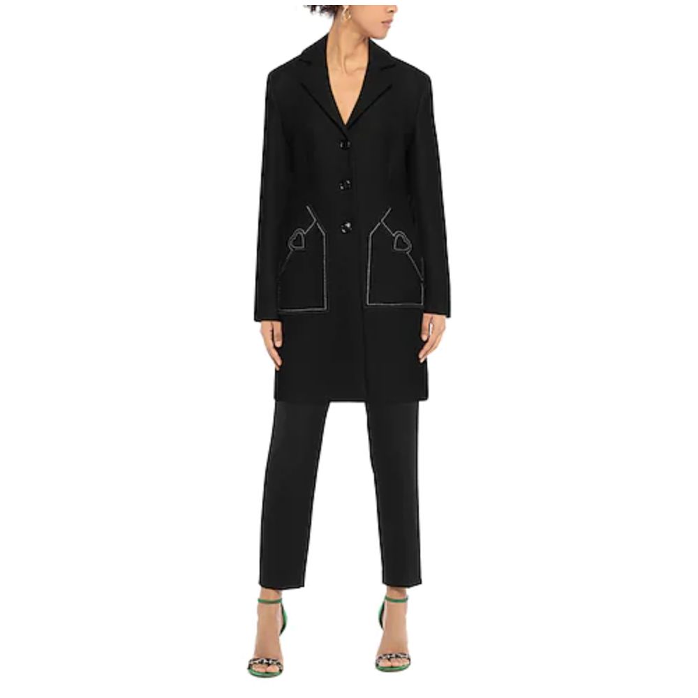 Manteau en laine noire Love Moschino pour femme