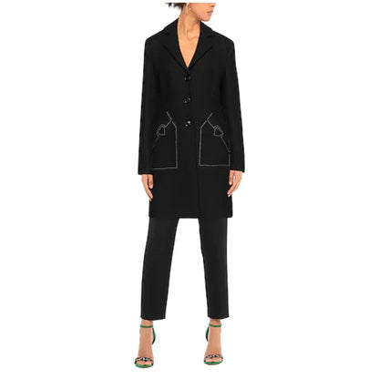 Manteau en laine noire Love Moschino pour femme