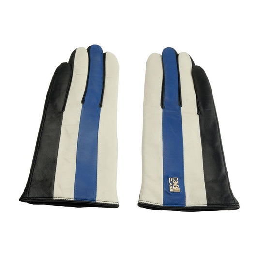 Gants Cavalli Class en cuir d'agneau bleu pour femme