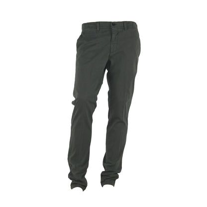 Made in Italy Elegant Gray Italian Cotton Trousers by Made in Italy