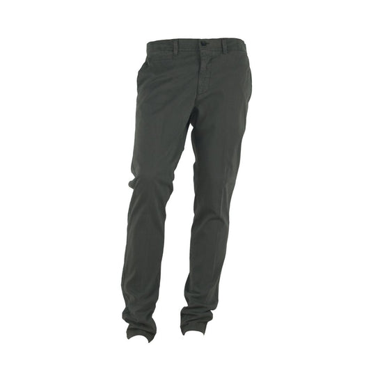 Made in Italy Elegant Gray Italian Cotton Trousers by Made in Italy