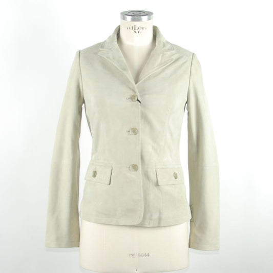 Veste en cuir blanc pour femme Emilio Romanelli