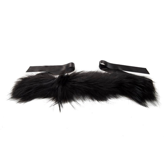 Cache-cou BYBLOS en fourrure de raton laveur noire pour femme