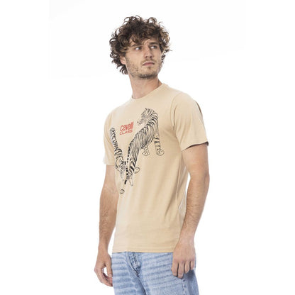 Cavalli Class Beige Cotton Men T-Shirt by Cavalli Class