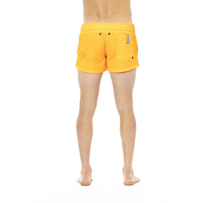 Short de bain Bikkembergs orange en polyamide pour homme