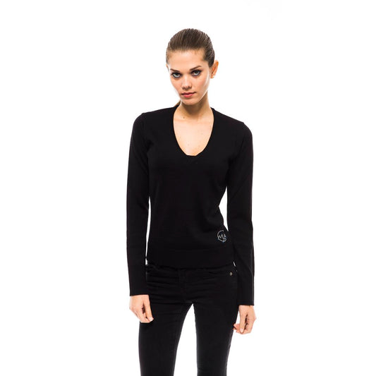 Pull femme en laine noire Montana Blu