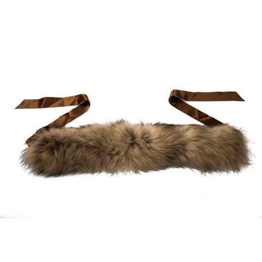 Cache-cou BYBLOS en fourrure de raton laveur marron pour femme