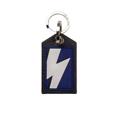 Porte-clés homme en cuir bleu Neil Barrett