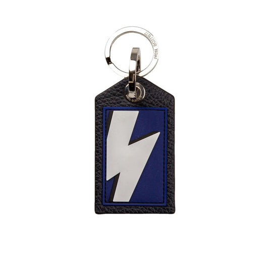Porte-clés homme en cuir bleu Neil Barrett