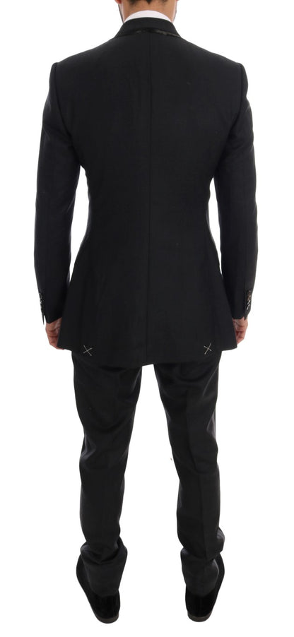 Costume croisé gris élégant en laine Dolce &amp; Gabbana