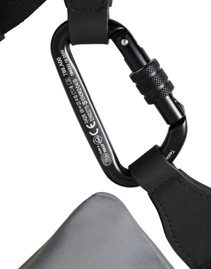 Sac banane à fermeture éclair en néoprène gris Dolce &amp; Gabbana avec logo