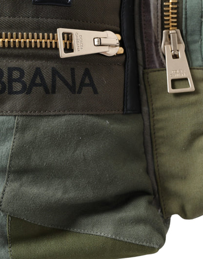 Sac à dos patchwork vert militaire Dolce &amp; Gabbana