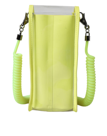 Portefeuille porte-cartes Dolce &amp; Gabbana en plastique jaune vert avec logo DG