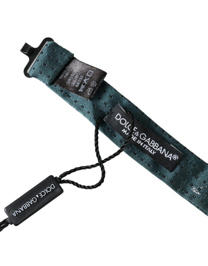 Nœud papillon ajustable en soie verte fantaisie Dolce &amp; Gabbana pour homme