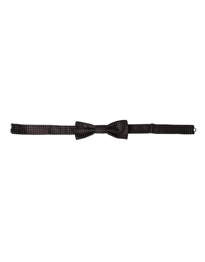 Nœud papillon ajustable en soie marron fantaisie Dolce &amp; Gabbana pour homme