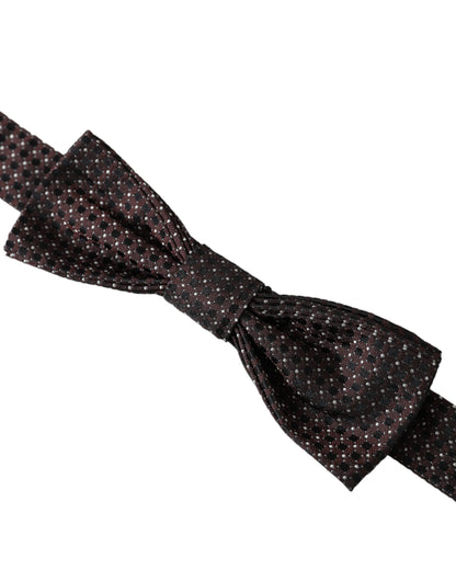 Nœud papillon ajustable en soie marron fantaisie Dolce &amp; Gabbana pour homme