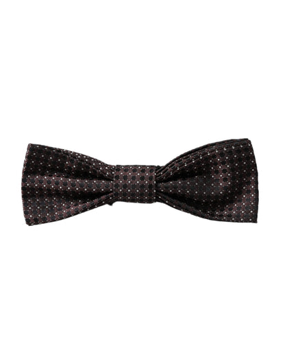 Nœud papillon ajustable en soie marron fantaisie Dolce &amp; Gabbana pour homme