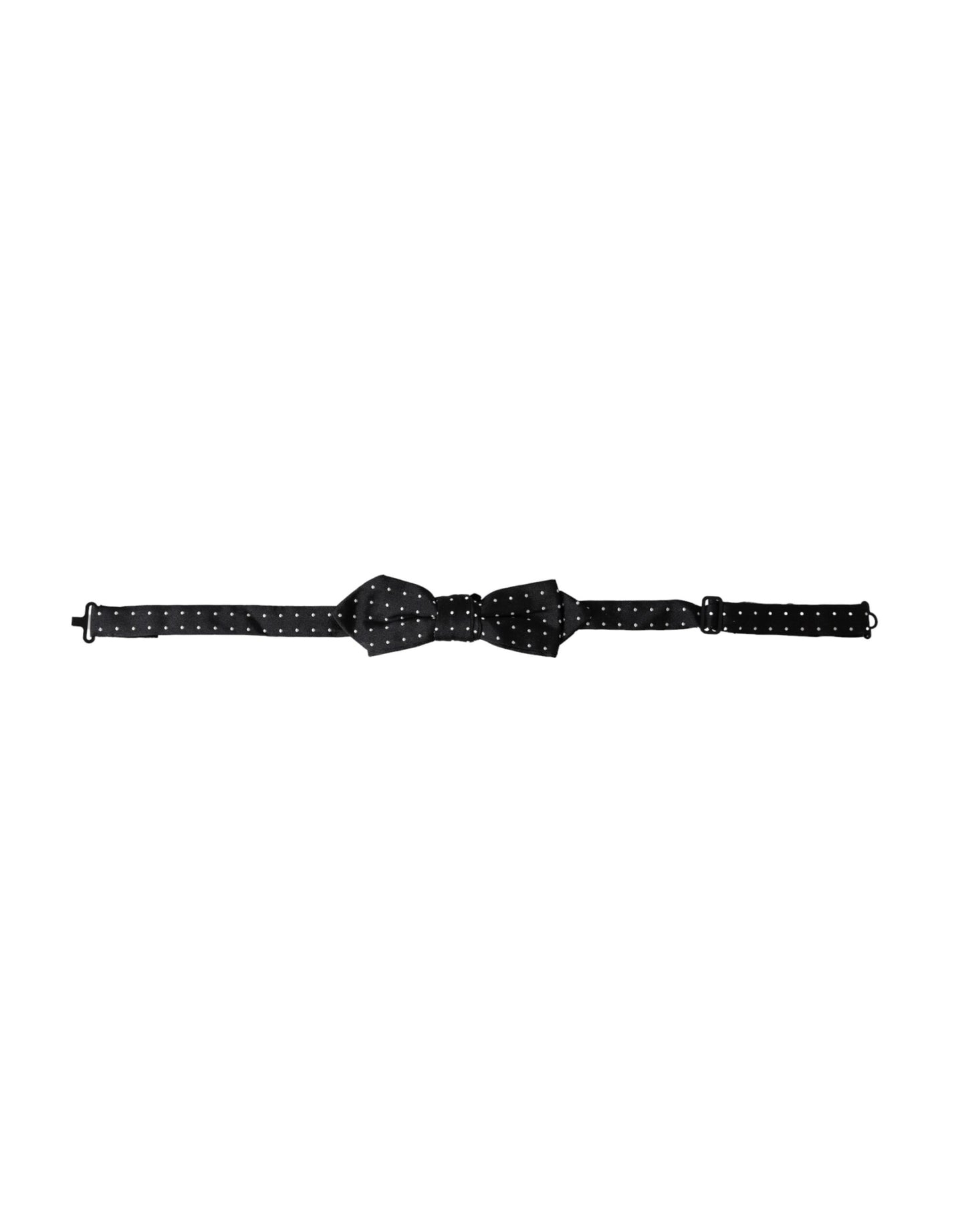 Nœud papillon ajustable en soie noire à pois Dolce &amp; Gabbana pour homme