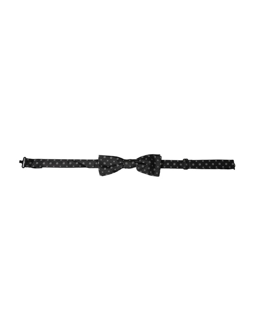 Nœud papillon ajustable en soie noire Dolce &amp; Gabbana pour homme