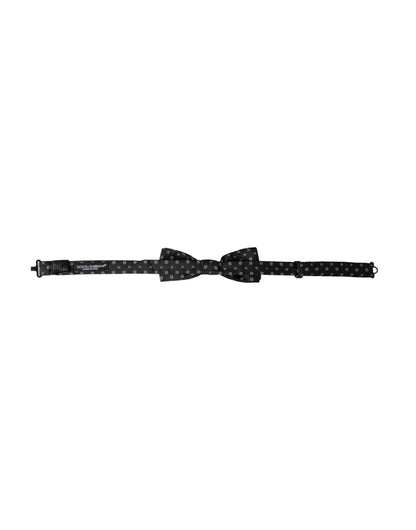 Nœud papillon ajustable en soie noire Dolce &amp; Gabbana pour homme