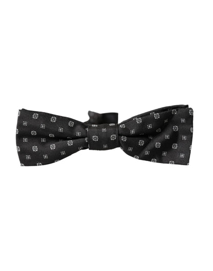 Nœud papillon ajustable en soie noire Dolce &amp; Gabbana pour homme
