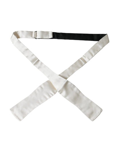 Cravate fine en soie blanche Dolce &amp; Gabbana pour homme