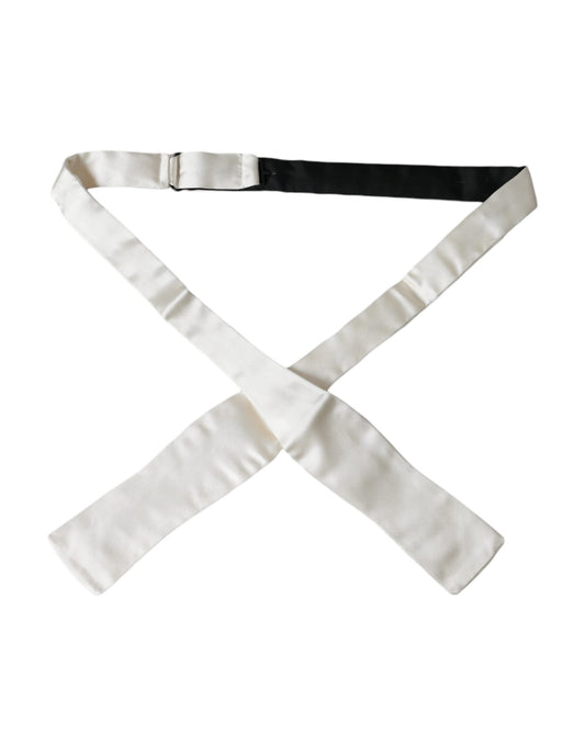 Cravate fine en soie blanche Dolce &amp; Gabbana pour homme