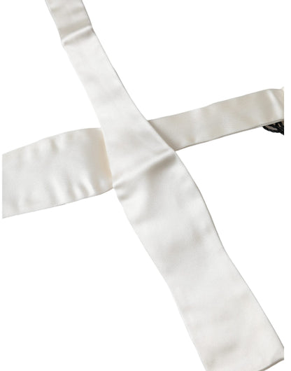 Cravate fine en soie blanche Dolce &amp; Gabbana pour homme