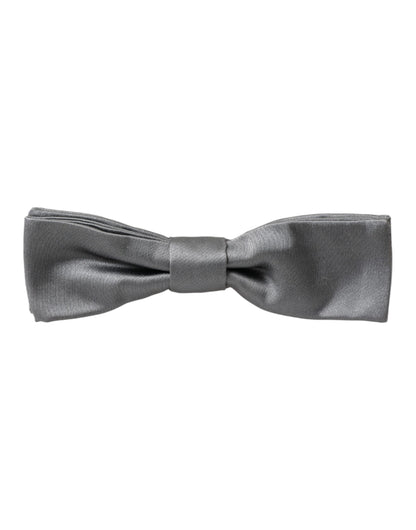 Nœud papillon papillon réglable en satin de soie gris Dolce &amp; Gabbana pour homme