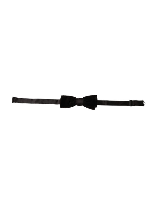 Nœud papillon ajustable en velours noir et coton Dolce &amp; Gabbana pour homme
