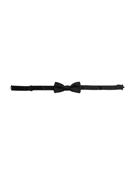 Nœud papillon ajustable en soie noire Dolce &amp; Gabbana pour homme