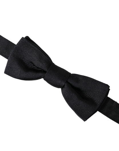 Nœud papillon ajustable en soie noire Dolce &amp; Gabbana pour homme