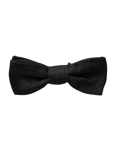 Nœud papillon ajustable en soie noire Dolce &amp; Gabbana pour homme