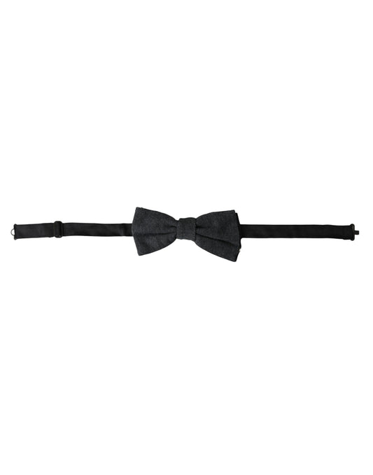 Nœud papillon ajustable en soie gris foncé Dolce &amp; Gabbana pour homme