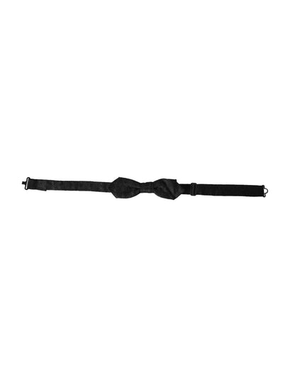 Nœud papillon ajustable en soie noire fantaisie Dolce &amp; Gabbana pour homme