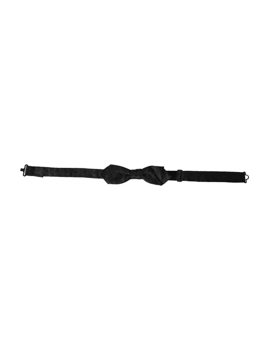 Nœud papillon ajustable en soie noire fantaisie Dolce &amp; Gabbana pour homme