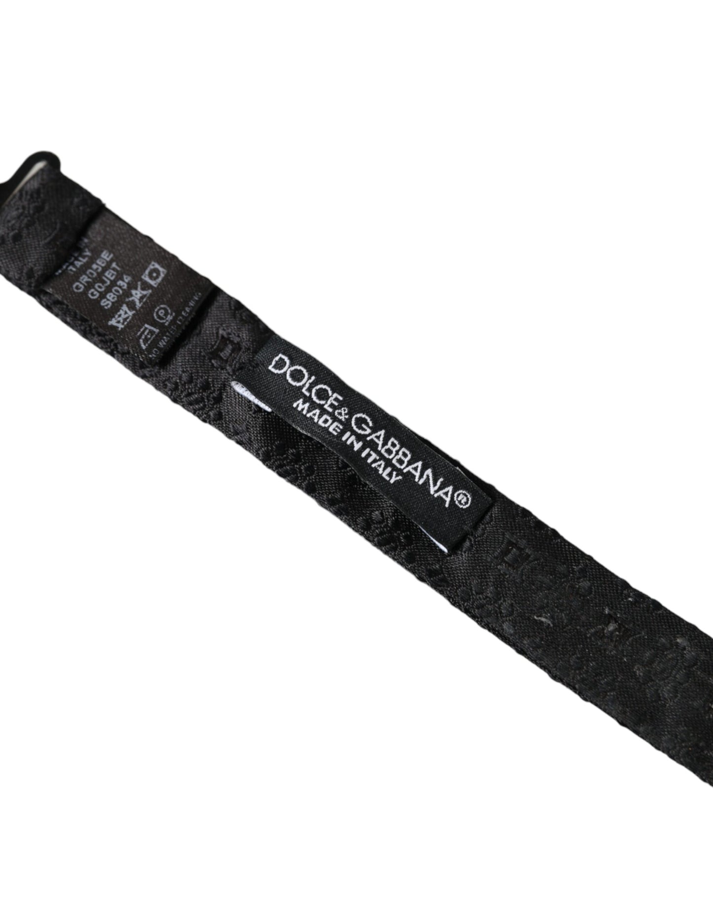 Nœud papillon ajustable en soie noire fantaisie Dolce &amp; Gabbana pour homme