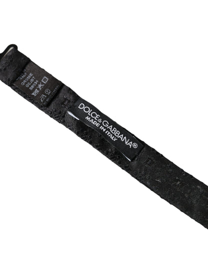 Nœud papillon ajustable en soie noire fantaisie Dolce &amp; Gabbana pour homme