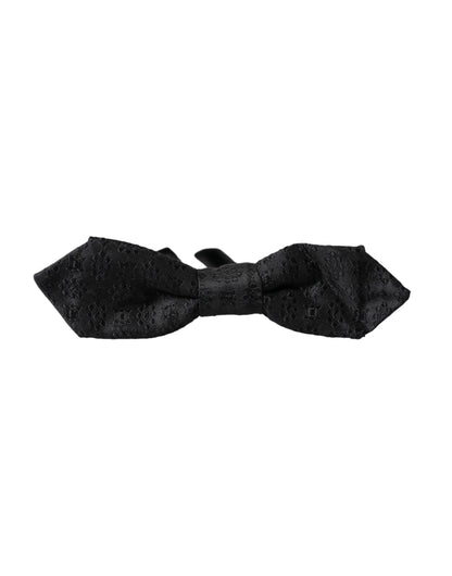 Nœud papillon ajustable en soie noire fantaisie Dolce &amp; Gabbana pour homme