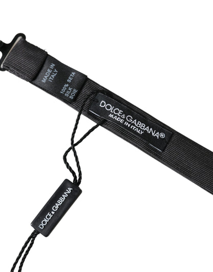 Nœud papillon ajustable en soie noire Dolce &amp; Gabbana pour homme