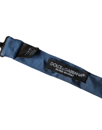 Nœud papillon réglable en satin de soie bleu Dolce &amp; Gabbana pour homme