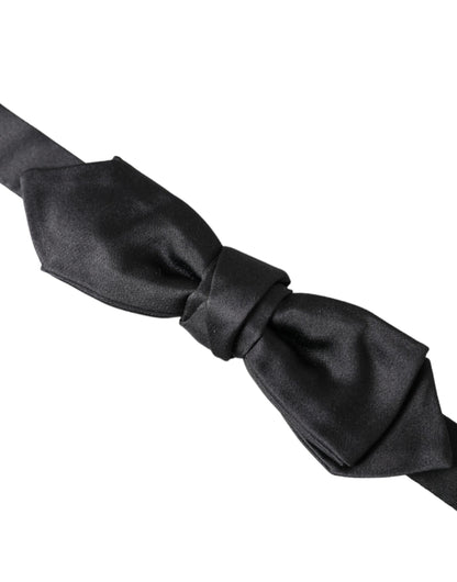 Nœud papillon ajustable en satin de soie noir Dolce &amp; Gabbana pour homme