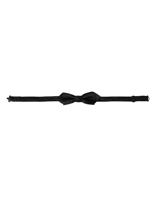 Nœud papillon ajustable en soie noire Dolce &amp; Gabbana pour homme