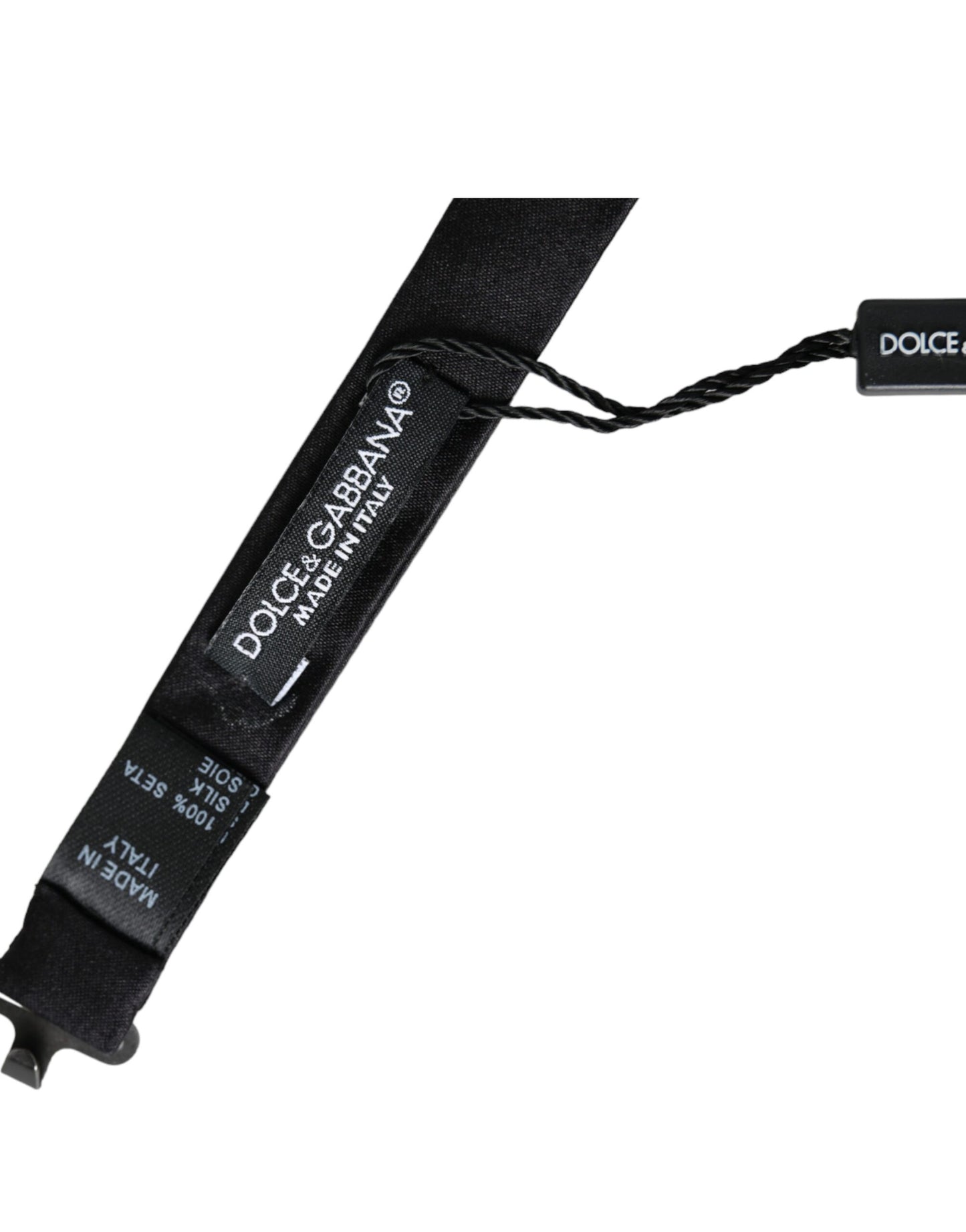 Nœud papillon ajustable en soie noire Dolce &amp; Gabbana pour homme