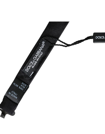 Nœud papillon ajustable en soie noire Dolce &amp; Gabbana pour homme