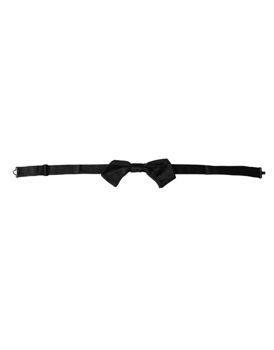 Nœud papillon ajustable en satin de soie noir Dolce &amp; Gabbana pour homme