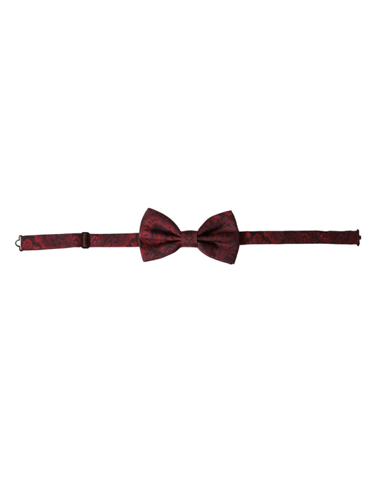 Nœud papillon ajustable en soie rouge à fleurs Dolce &amp; Gabbana pour homme