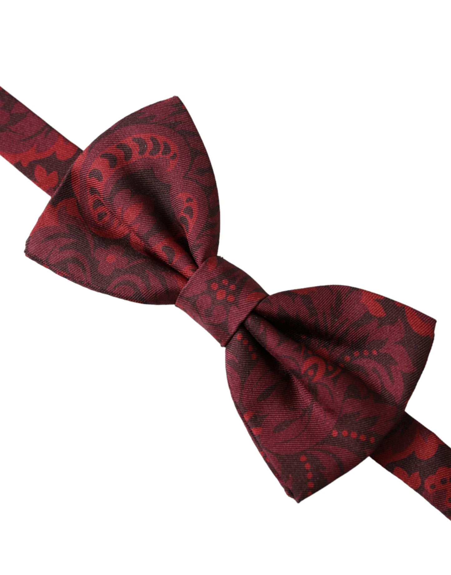 Nœud papillon ajustable en soie rouge à fleurs Dolce &amp; Gabbana pour homme