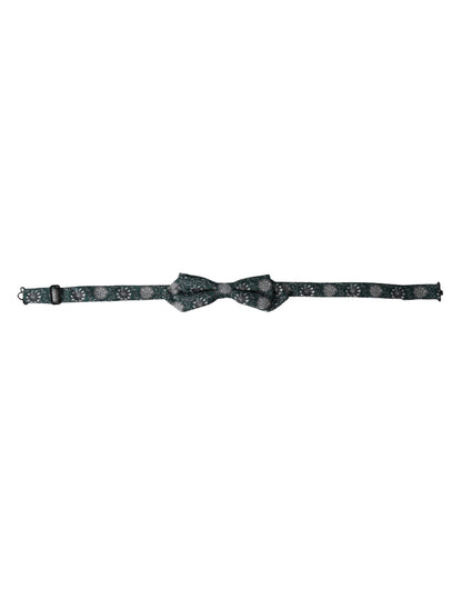 Nœud papillon ajustable en soie verte à fleurs Dolce &amp; Gabbana pour homme